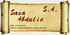 Saša Abdulić vizit kartica